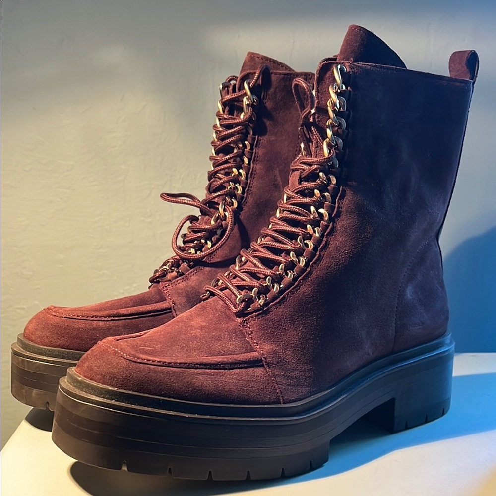 NWT Sam Edelman Brown Lace Up Boots Durable Design Size 8.5